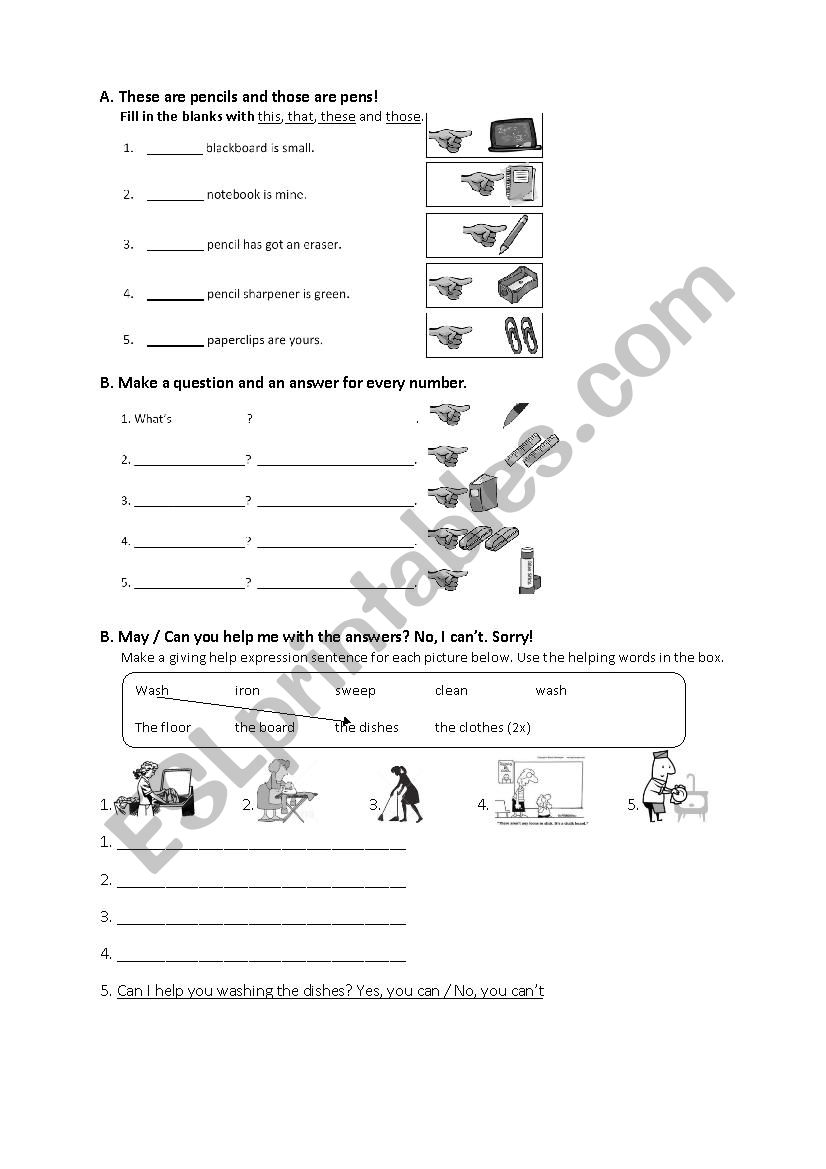 These/This worksheet