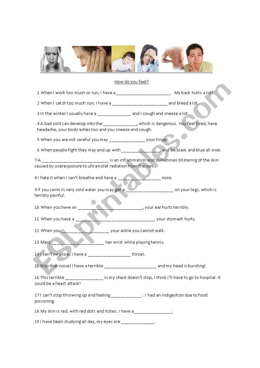 How do you feel?  worksheet