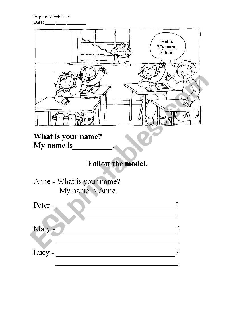 whats your name esl worksheet by calikas