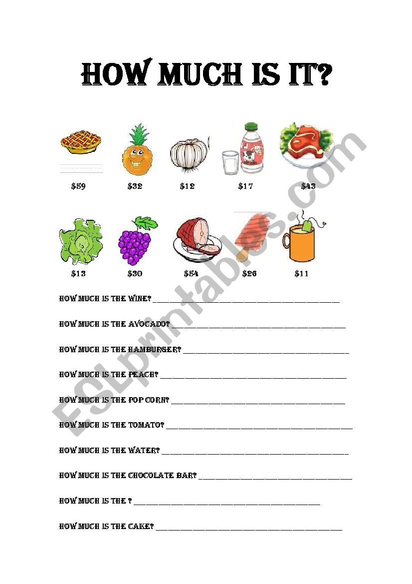 How Much Is It ESL Worksheet By Mozart29