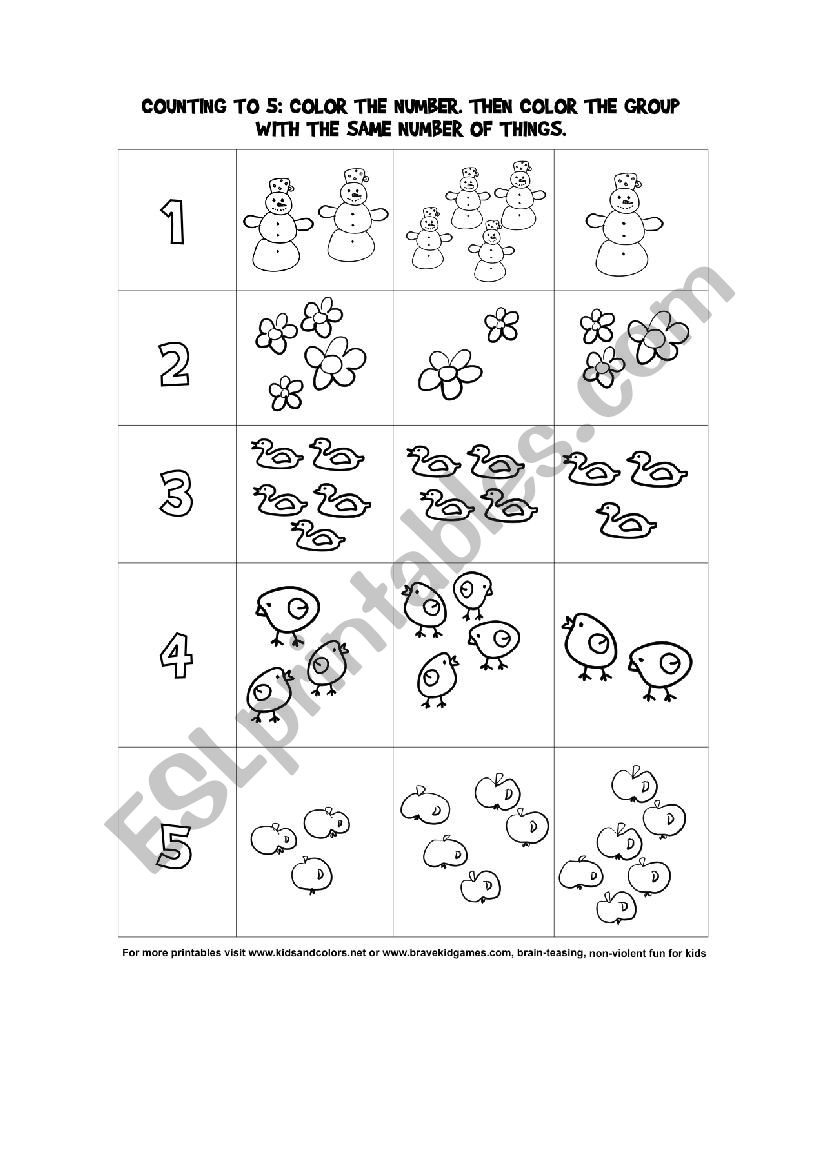 COUNTING worksheet