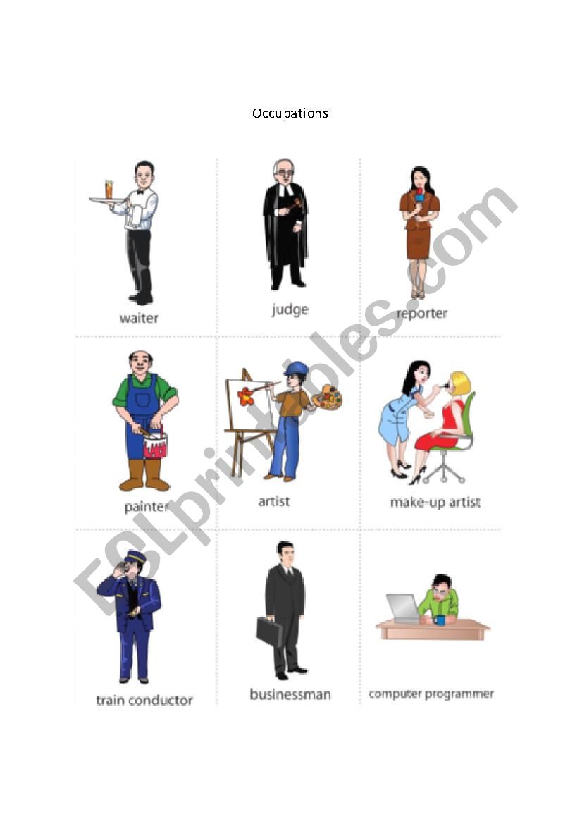 Occupations worksheet