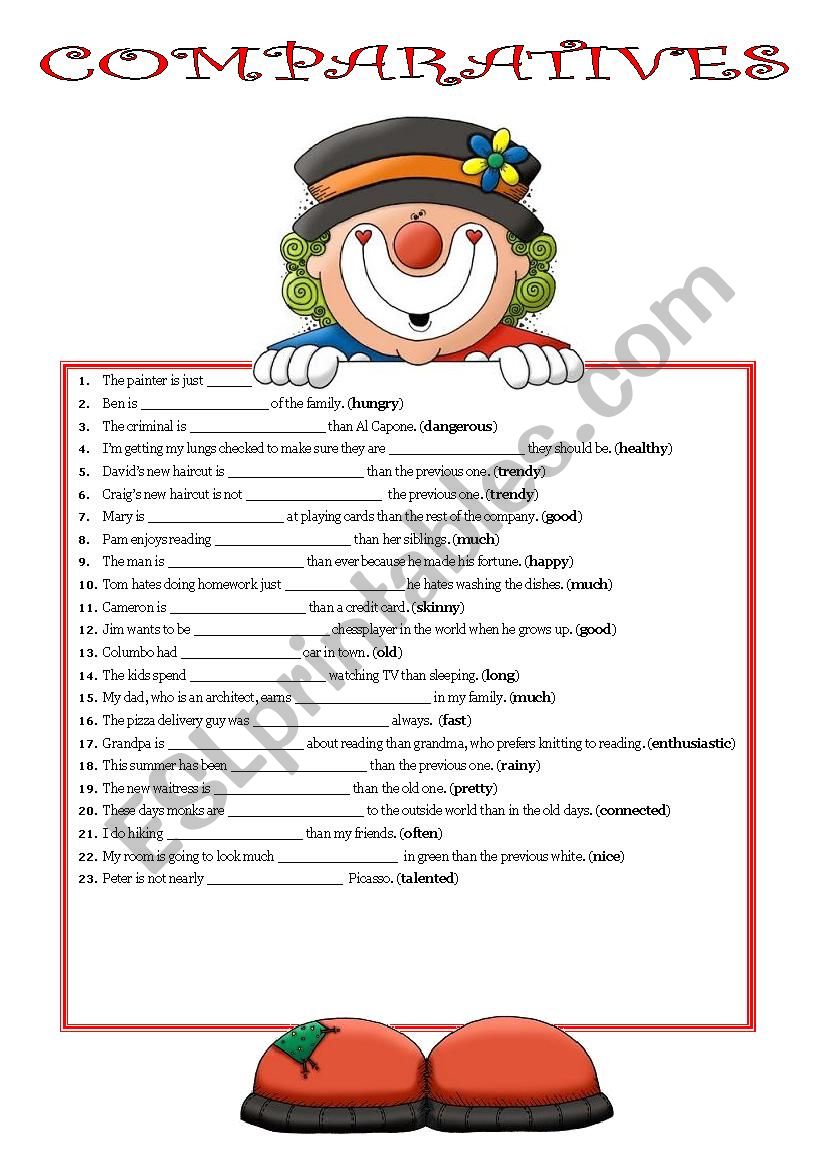 Comparatives  worksheet