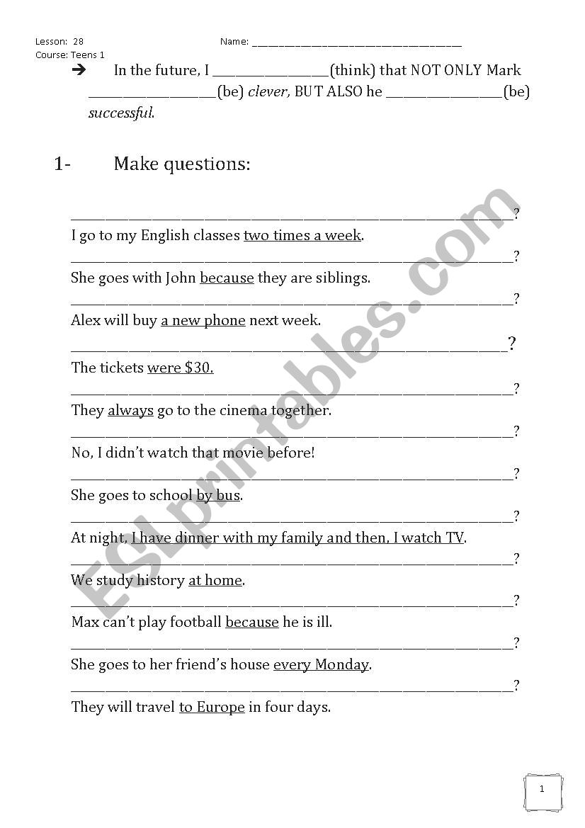 Tenses Review 2 worksheet