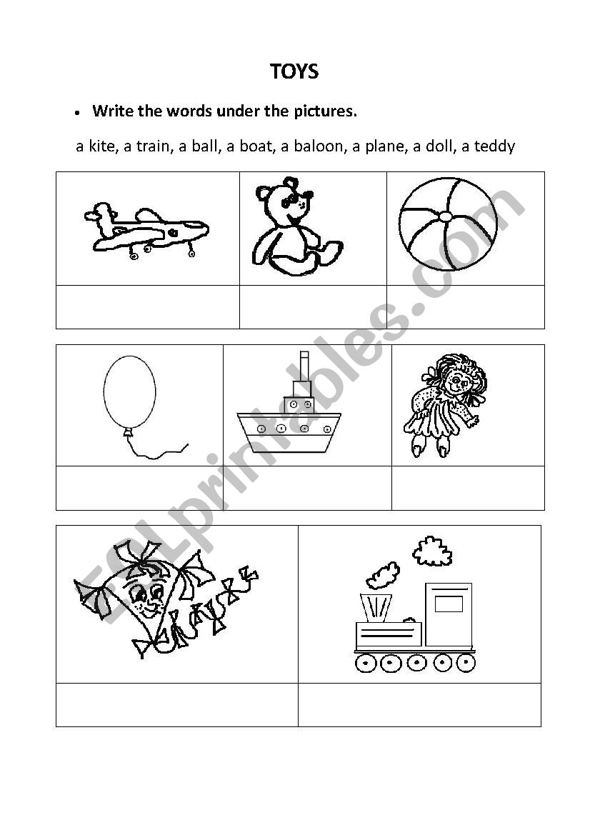 TOYS worksheet