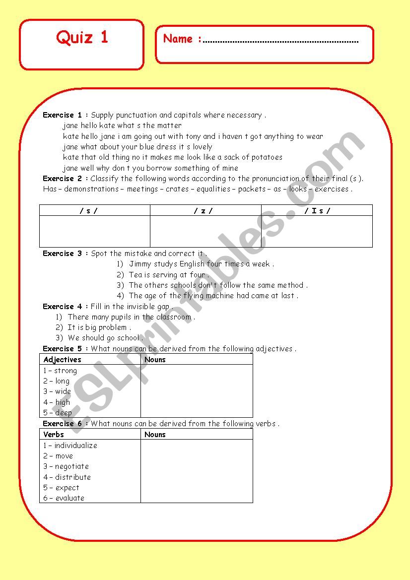 quiz 1  worksheet