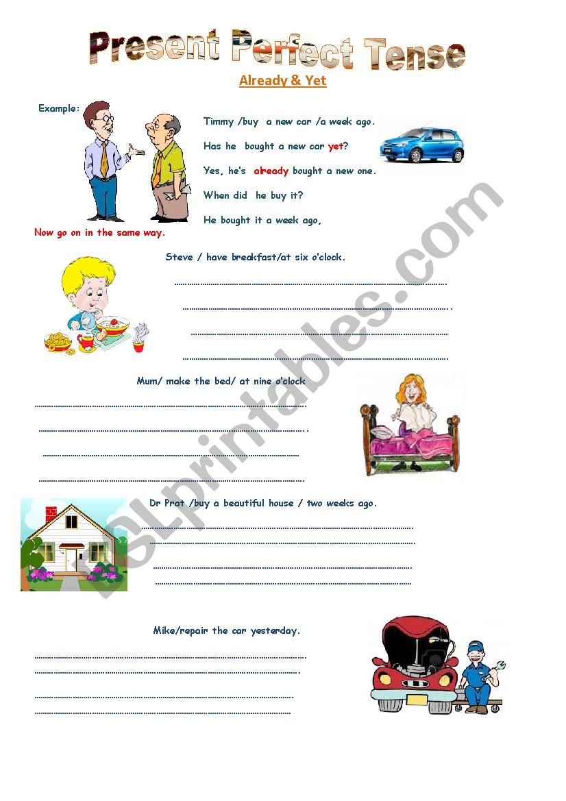 Present Perfect tense worksheet