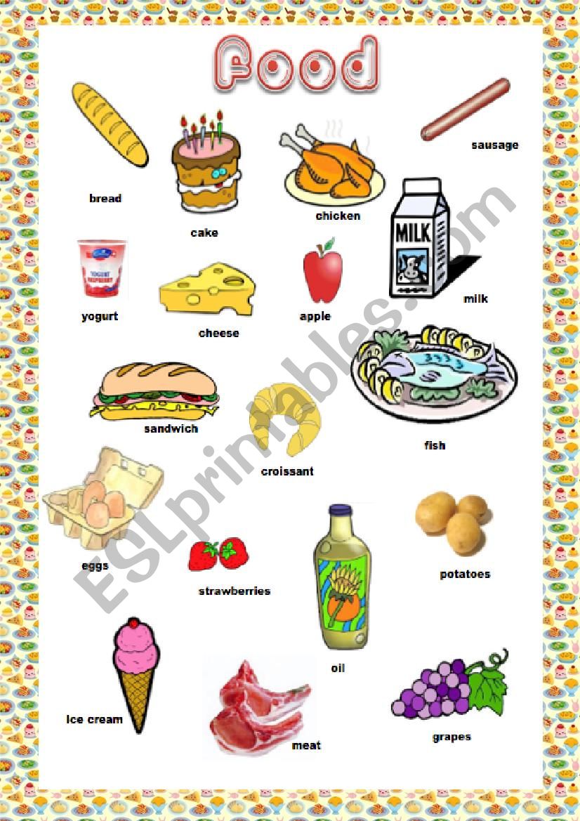 Food Dictionary - ESL worksheet by potxoki