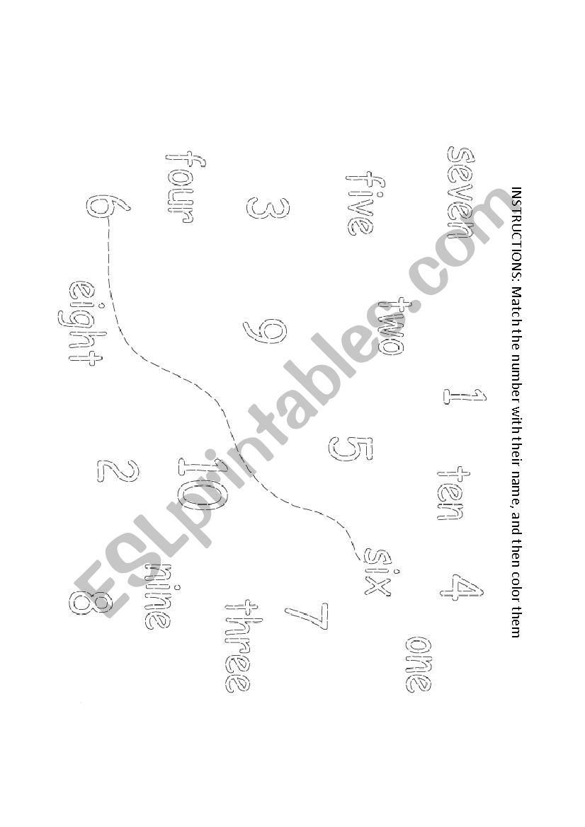 Matching numbers worksheet