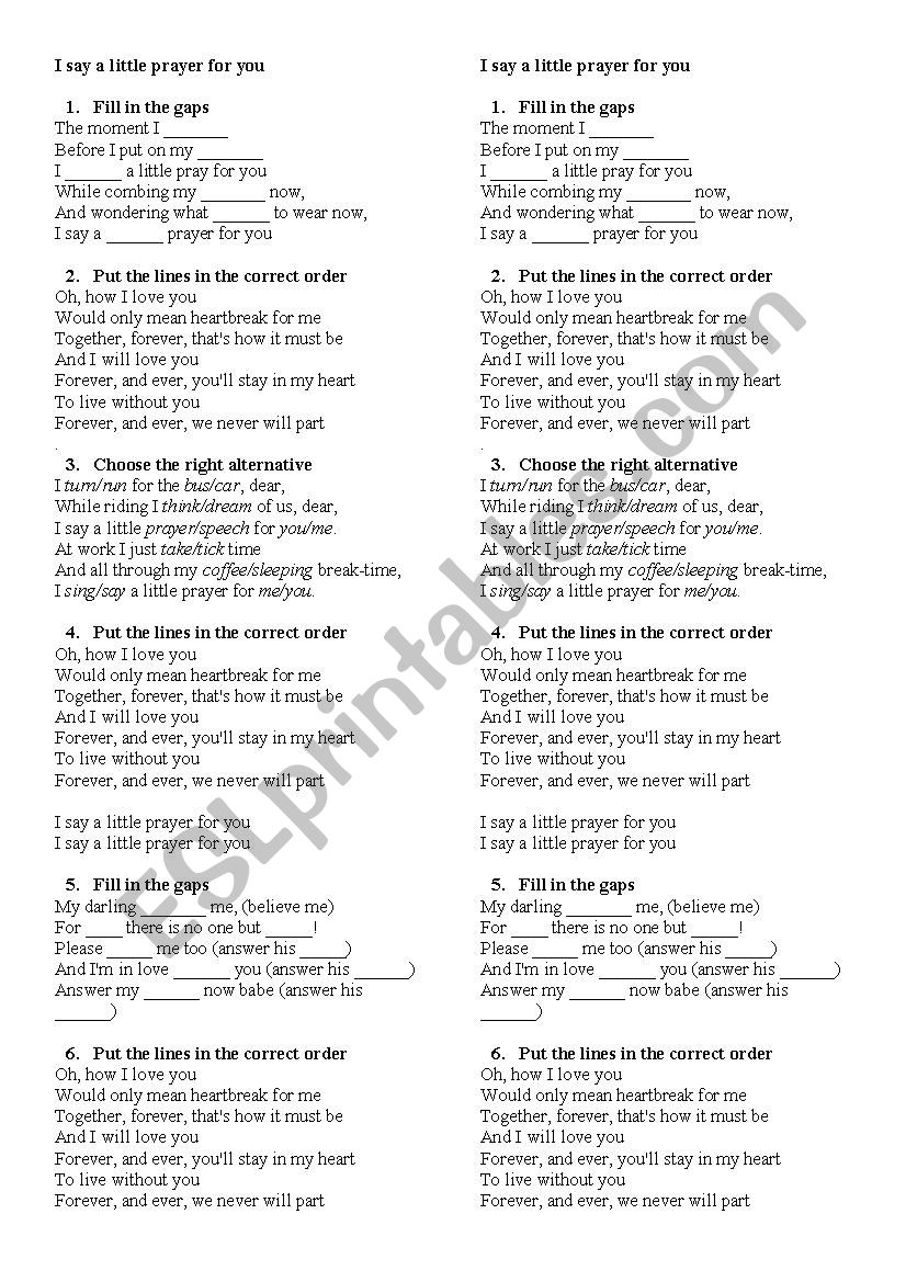 Song worksheet(My Best FriendsWedding)