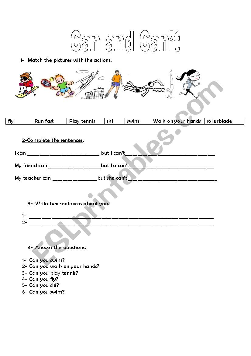 can and cant worksheet