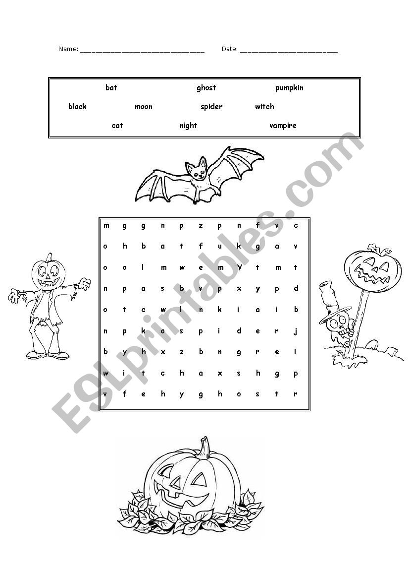 halloween worksheet