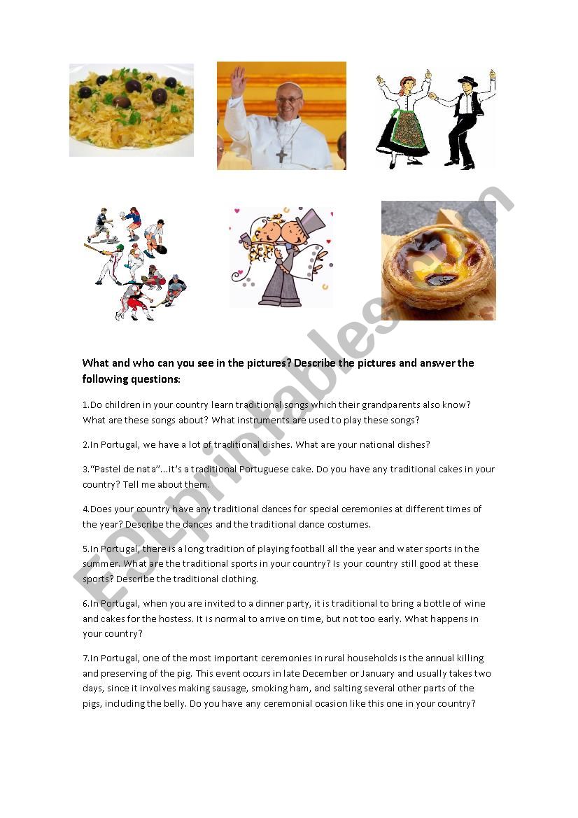 Customs and Traditions worksheet