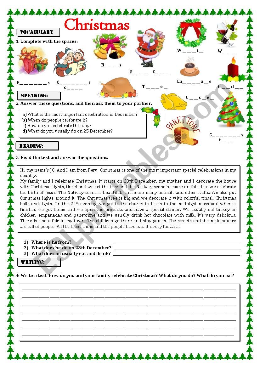 Christmas worksheet