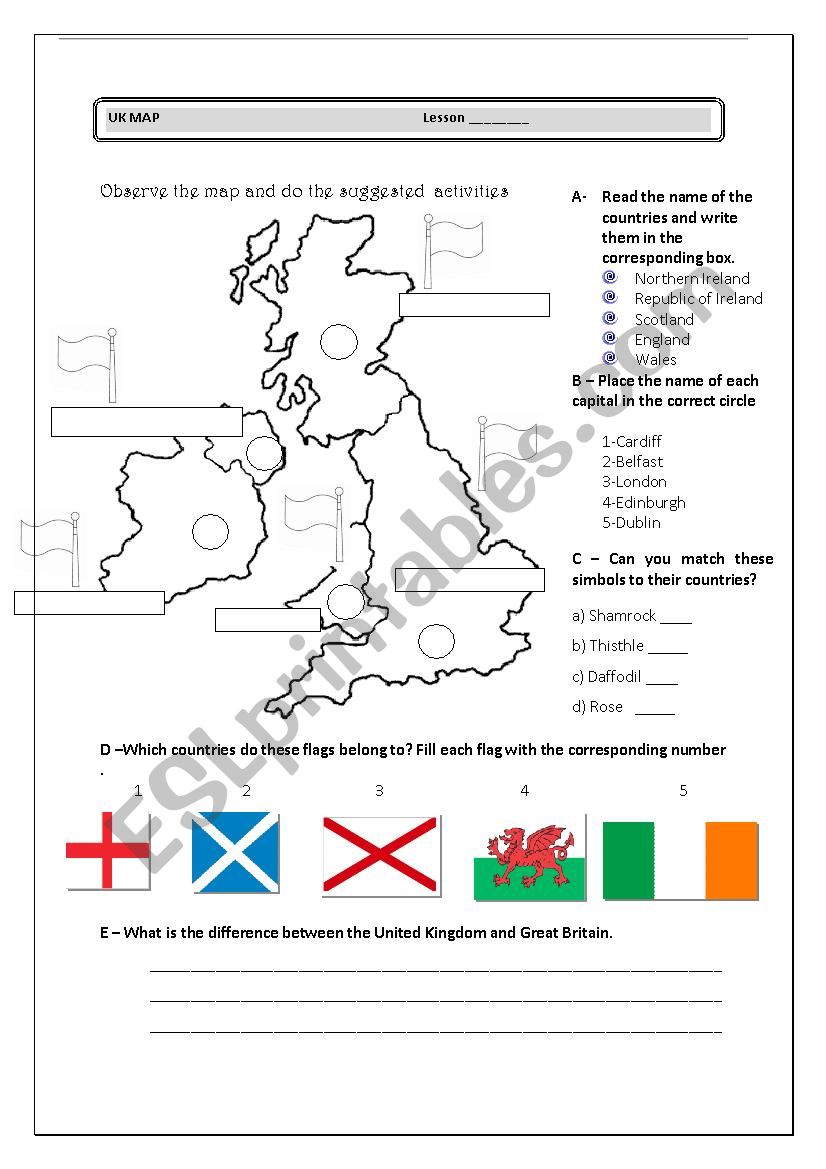 UK MAP worksheet