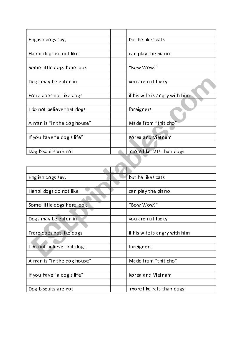 a dog´s life in vietnam - ESL worksheet by frere