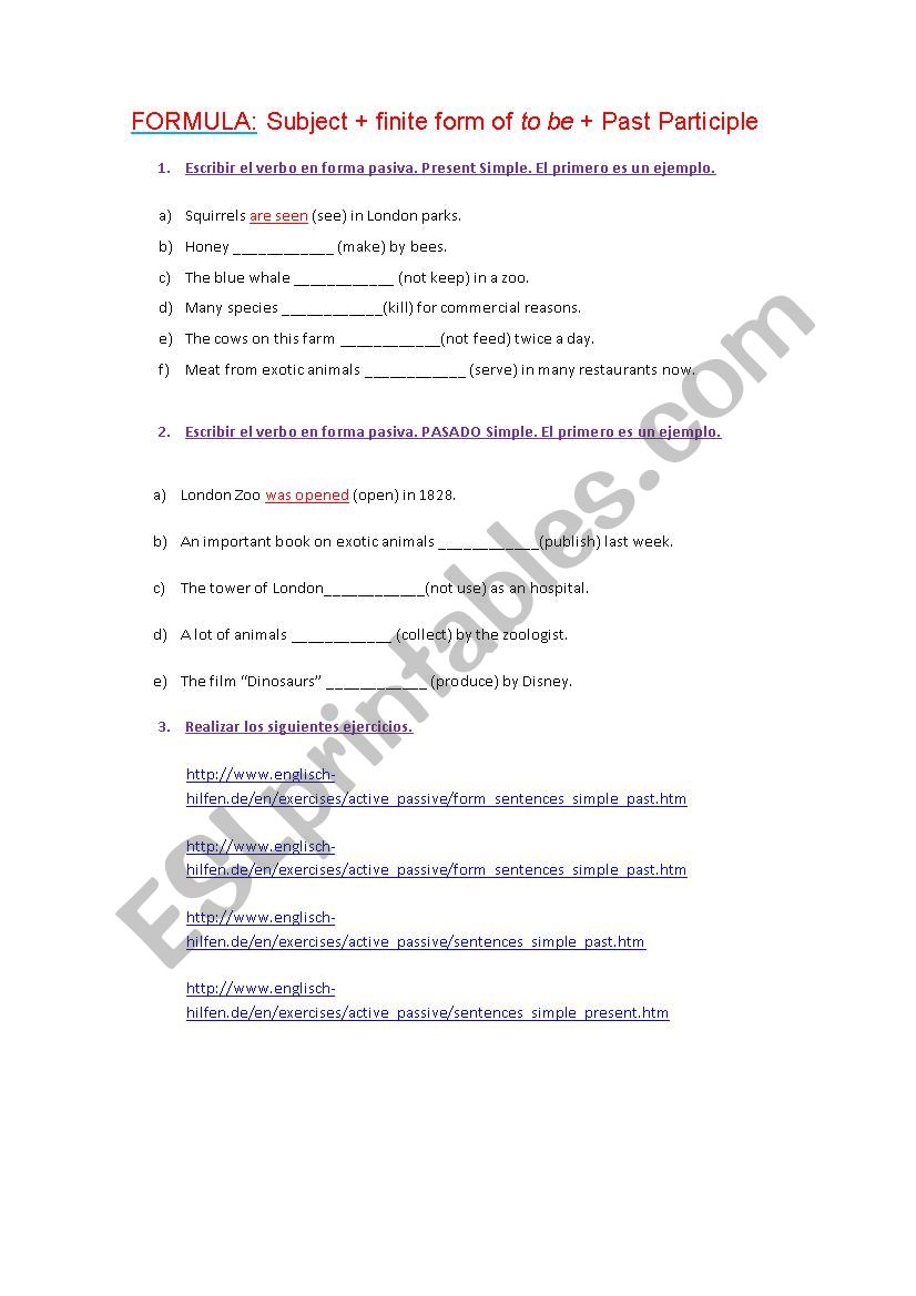 Passive Voice worksheet