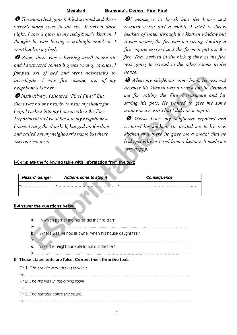 Grandma´s corner - ESL worksheet by tahreej