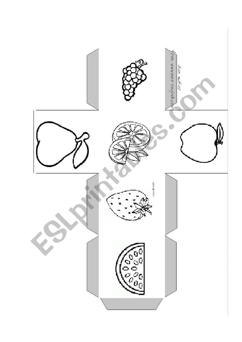 fruit die worksheet