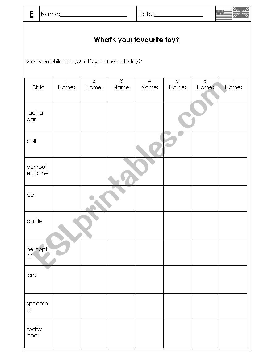 What´s your favourite toy? - ESL worksheet by nonameface