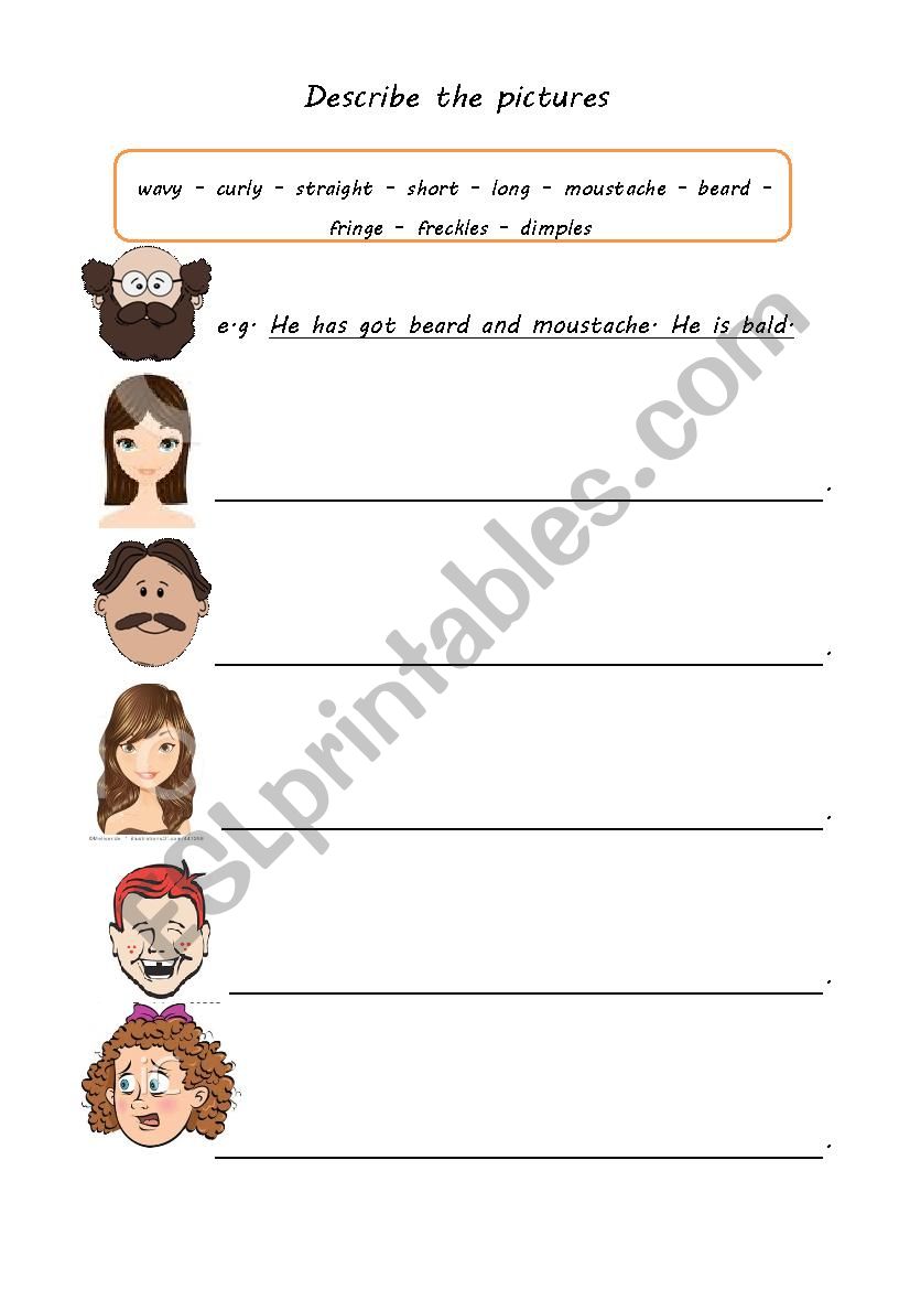 describing people worksheet