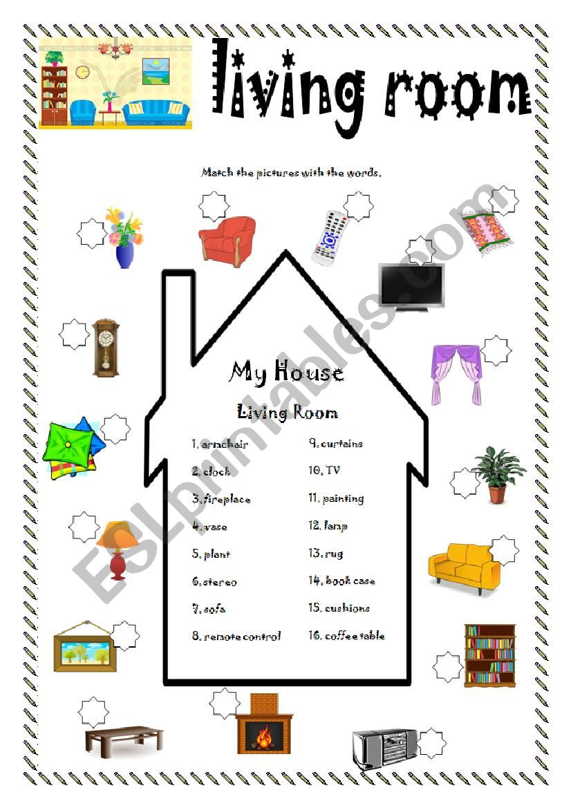 Living Room ESL Worksheet By Phillisk   731011 1 Living Room 