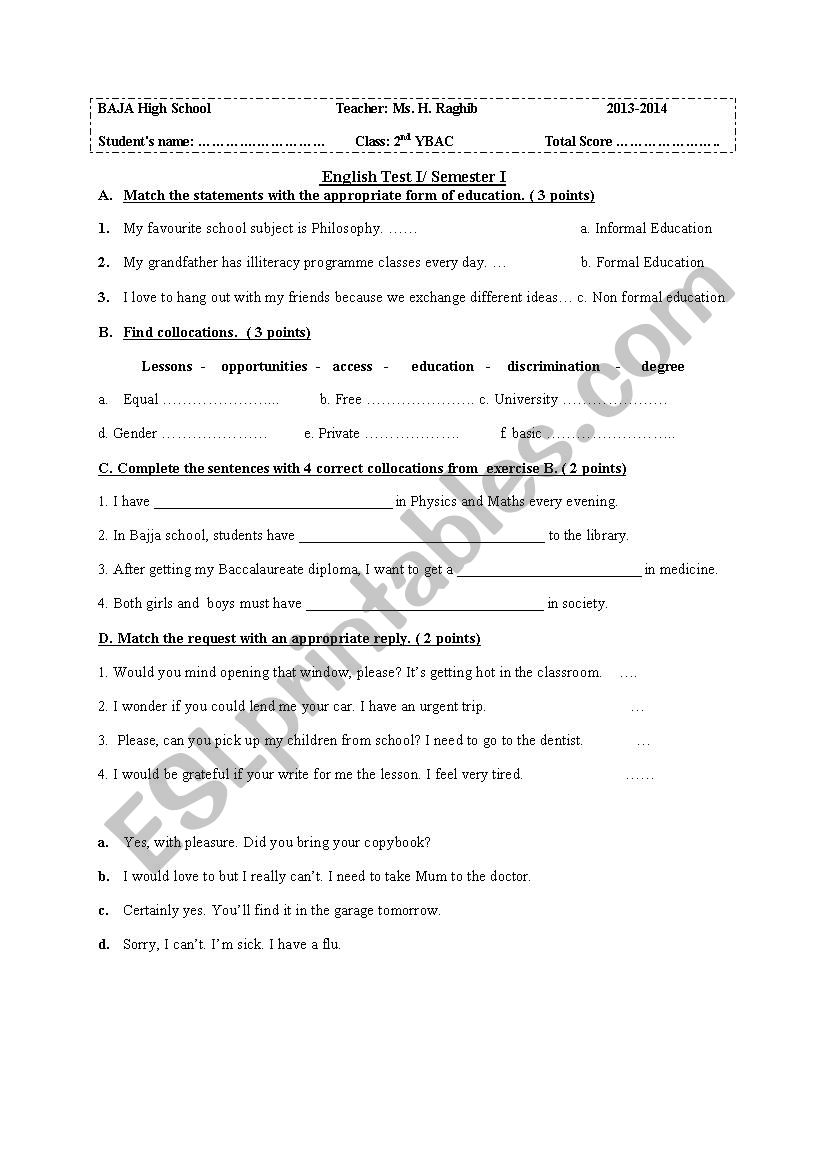 Test worksheet