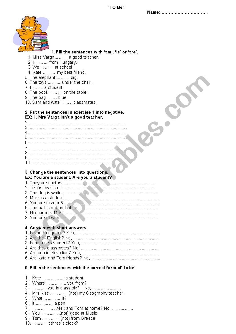 ´to be´ worksheet - ESL worksheet by safranka