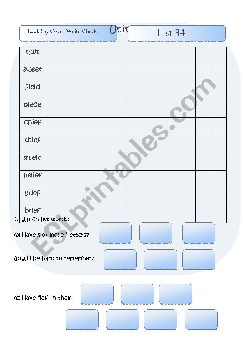 Jully Grammar unit 34 worksheet