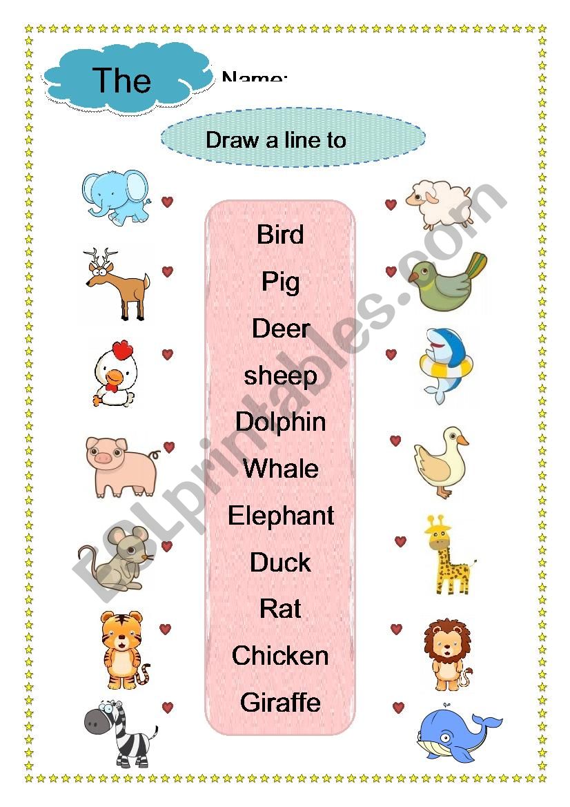 animals vocabulary worksheet