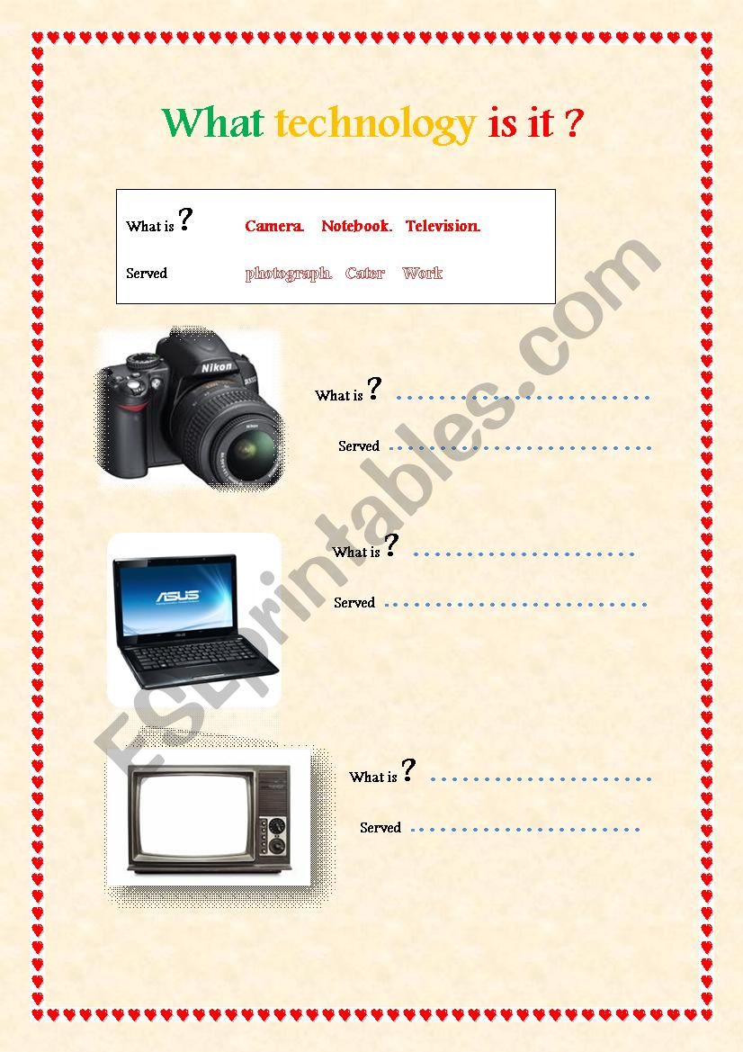 What technology is it ? worksheet