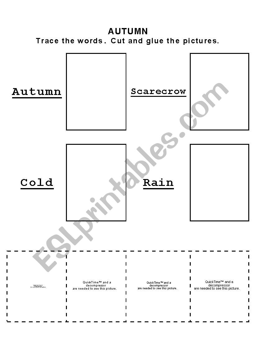 Autumn Vocabulary- Cut and Paste