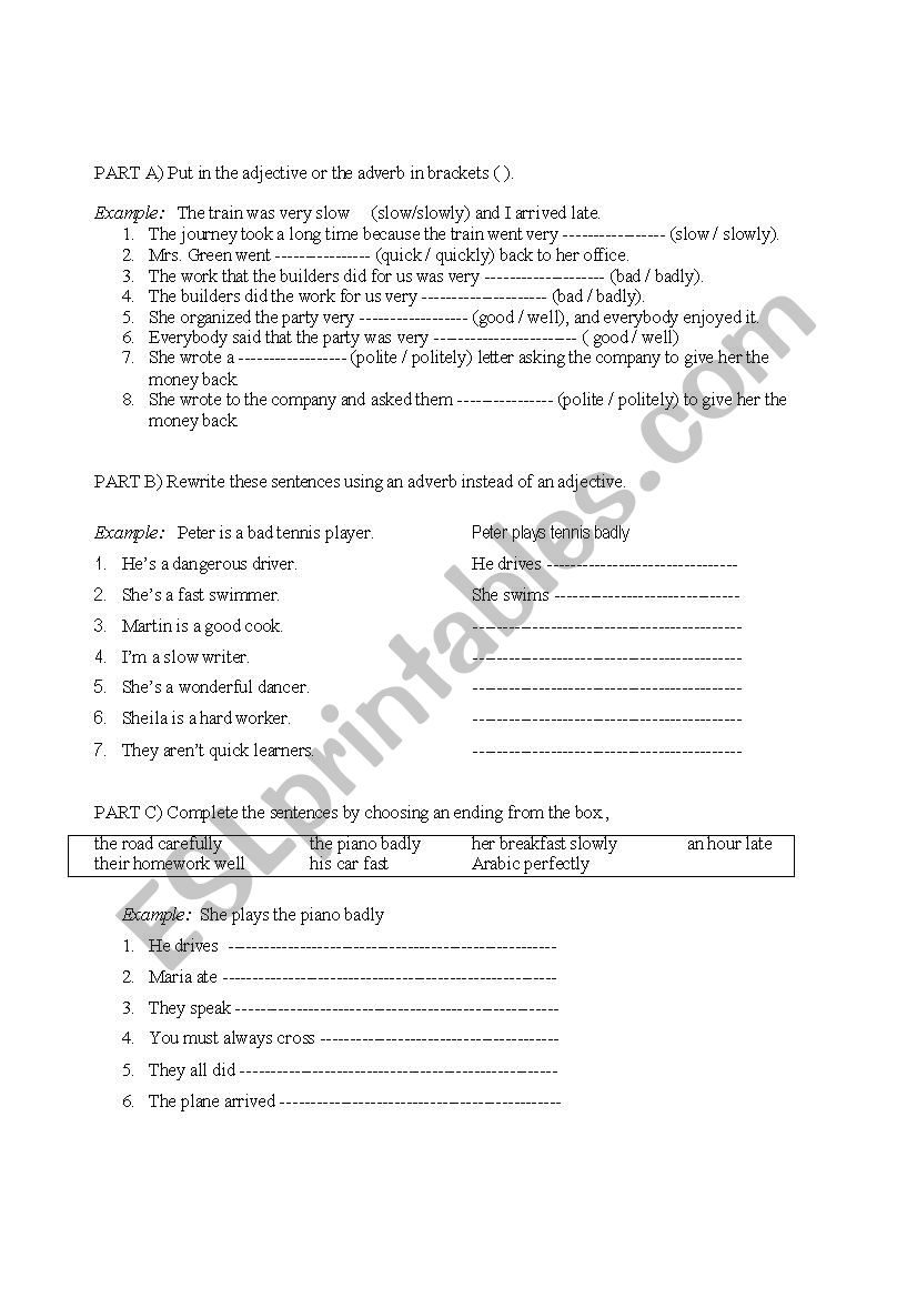 adjective_or_adverb worksheet