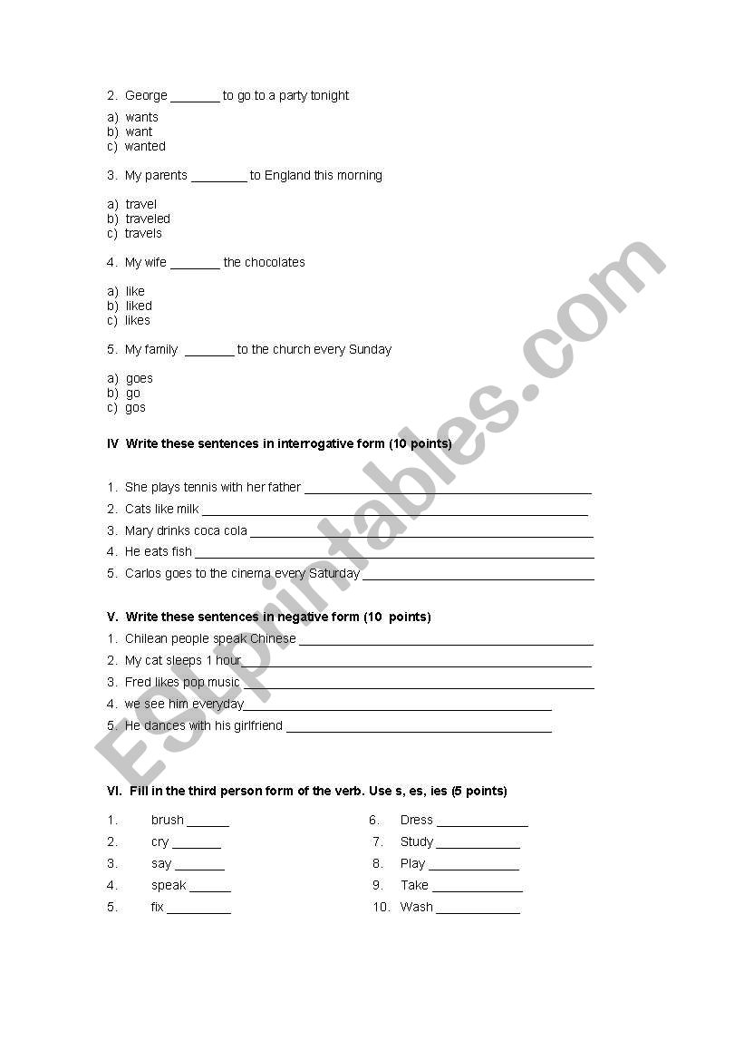 verb to be worksheet