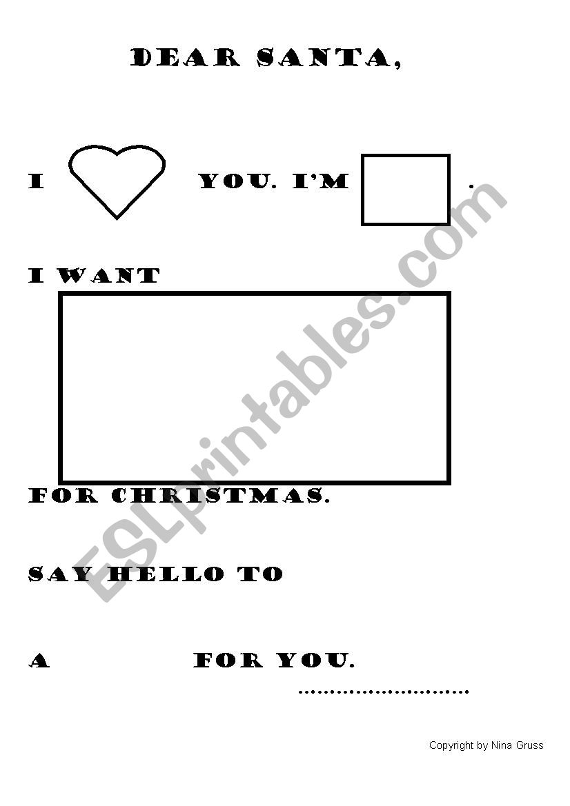 letter to Santa worksheet