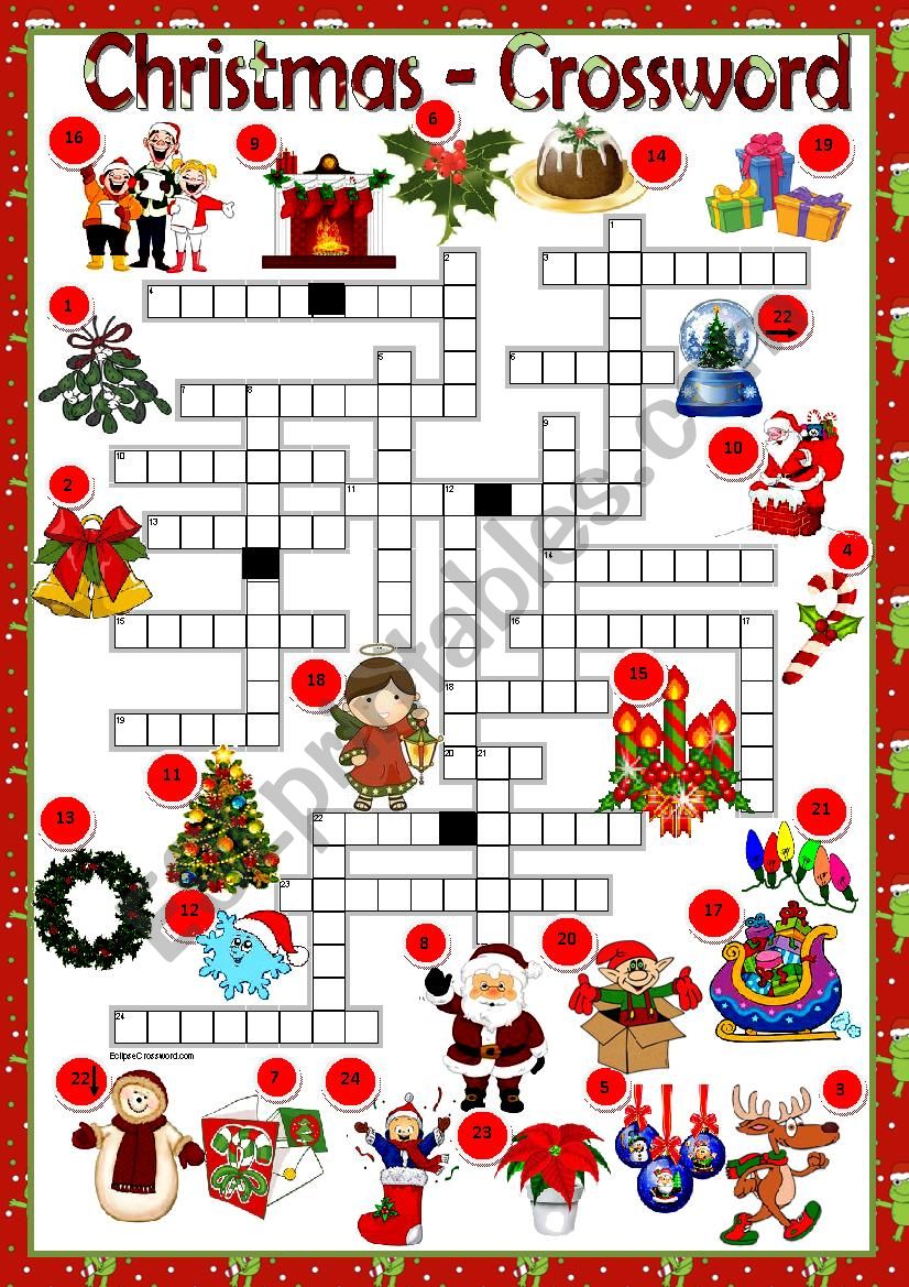 Christmas Crossword Puzzles Printables