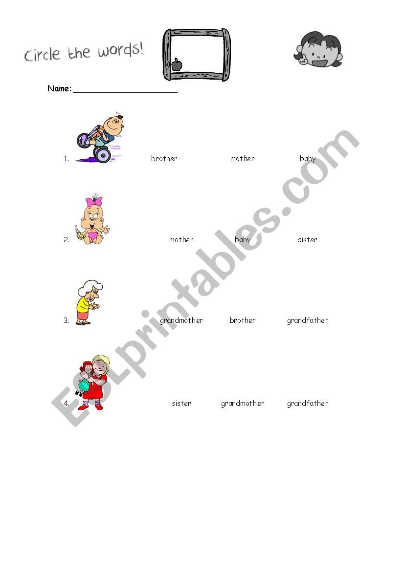 Family worksheet