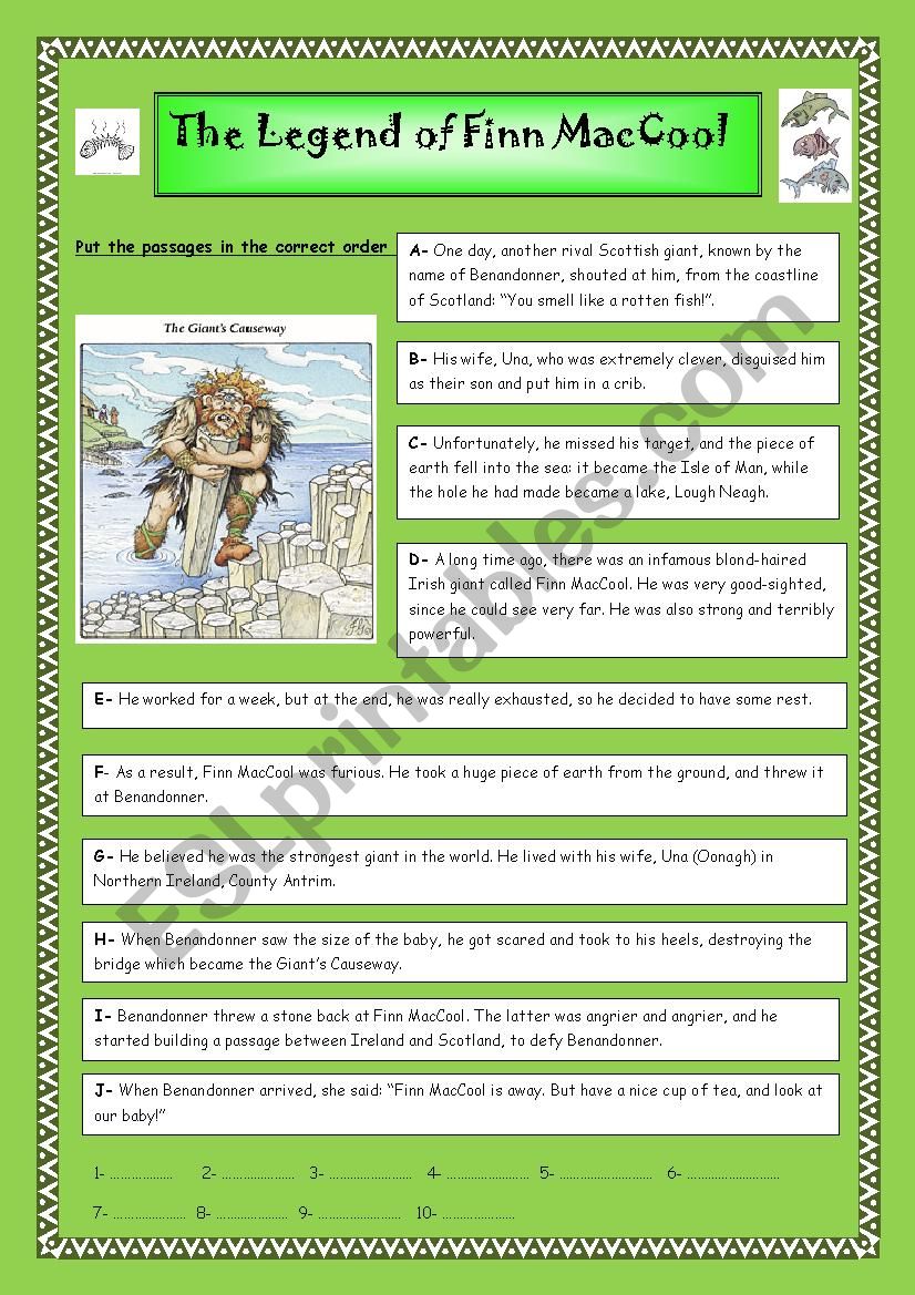 The Legend Of Finn McCool And The Giant S Causeway ESL Worksheet By   733972 1 The Legend Of Finn McCool And The Giant´s Causeway 