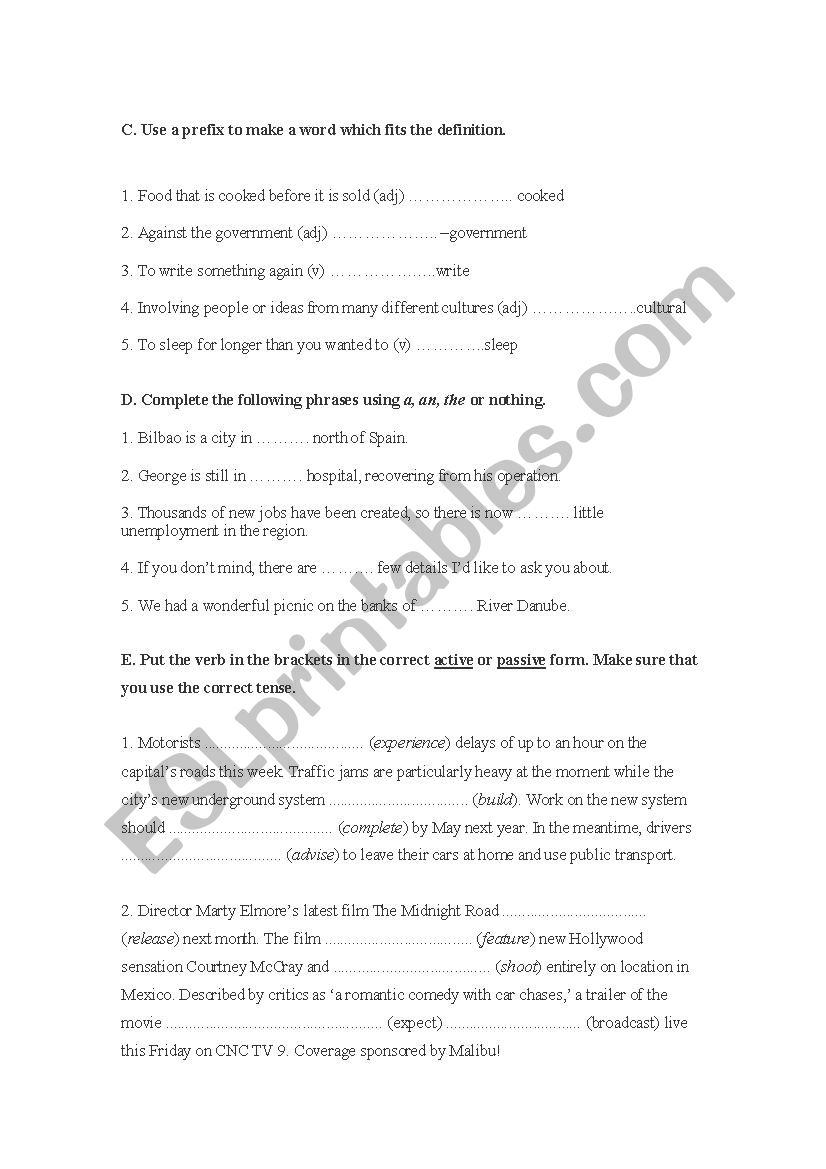 Cutting Edge Upper Intermediate Modules 1 10 Revision Exercise Esl Worksheet By Nhoyte