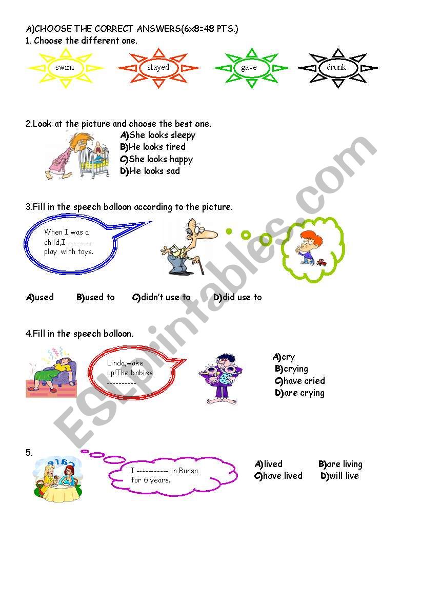 EXAM FOR 7TH GRADES worksheet