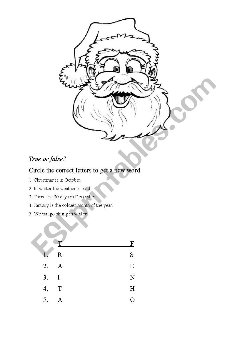 Santa Claus - True or false game