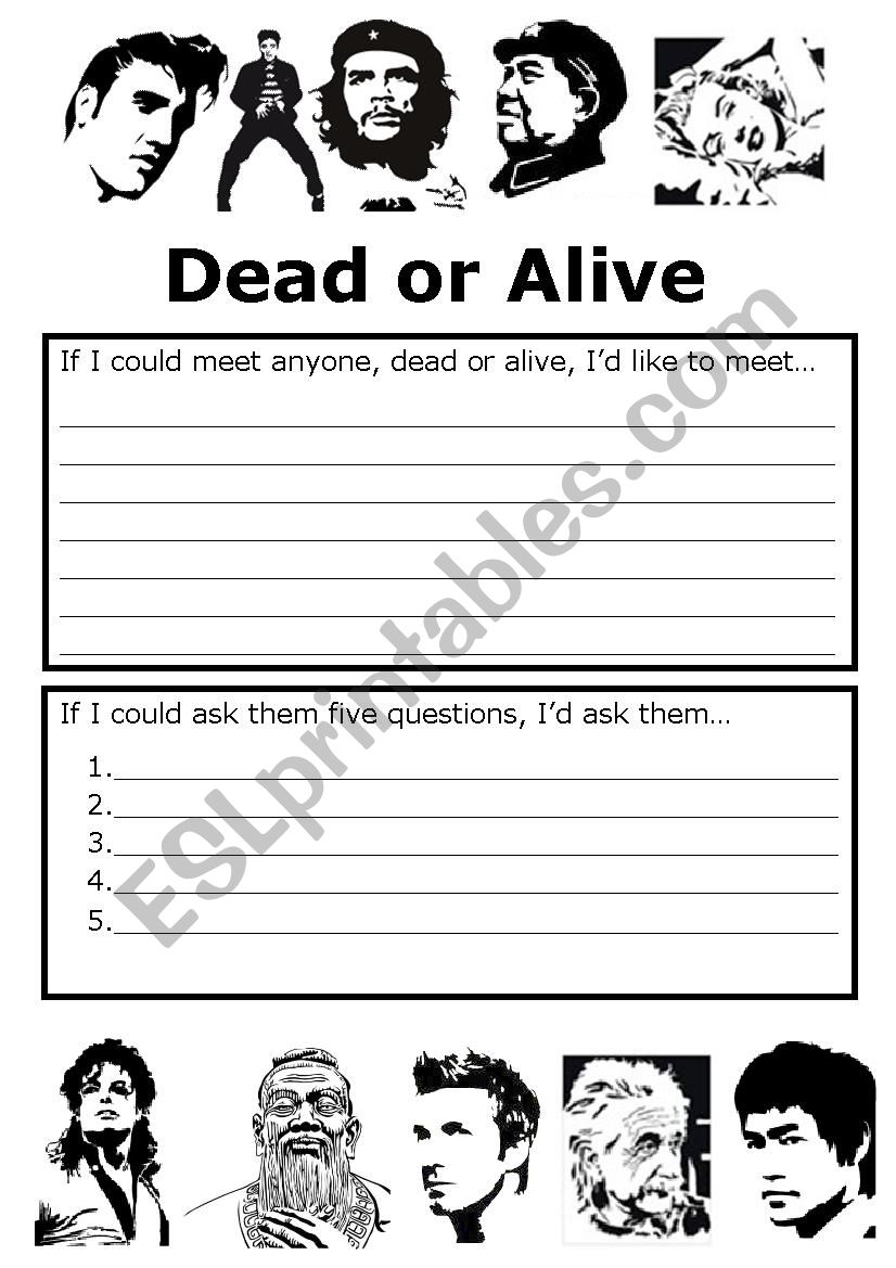 Dead or Alive worksheet