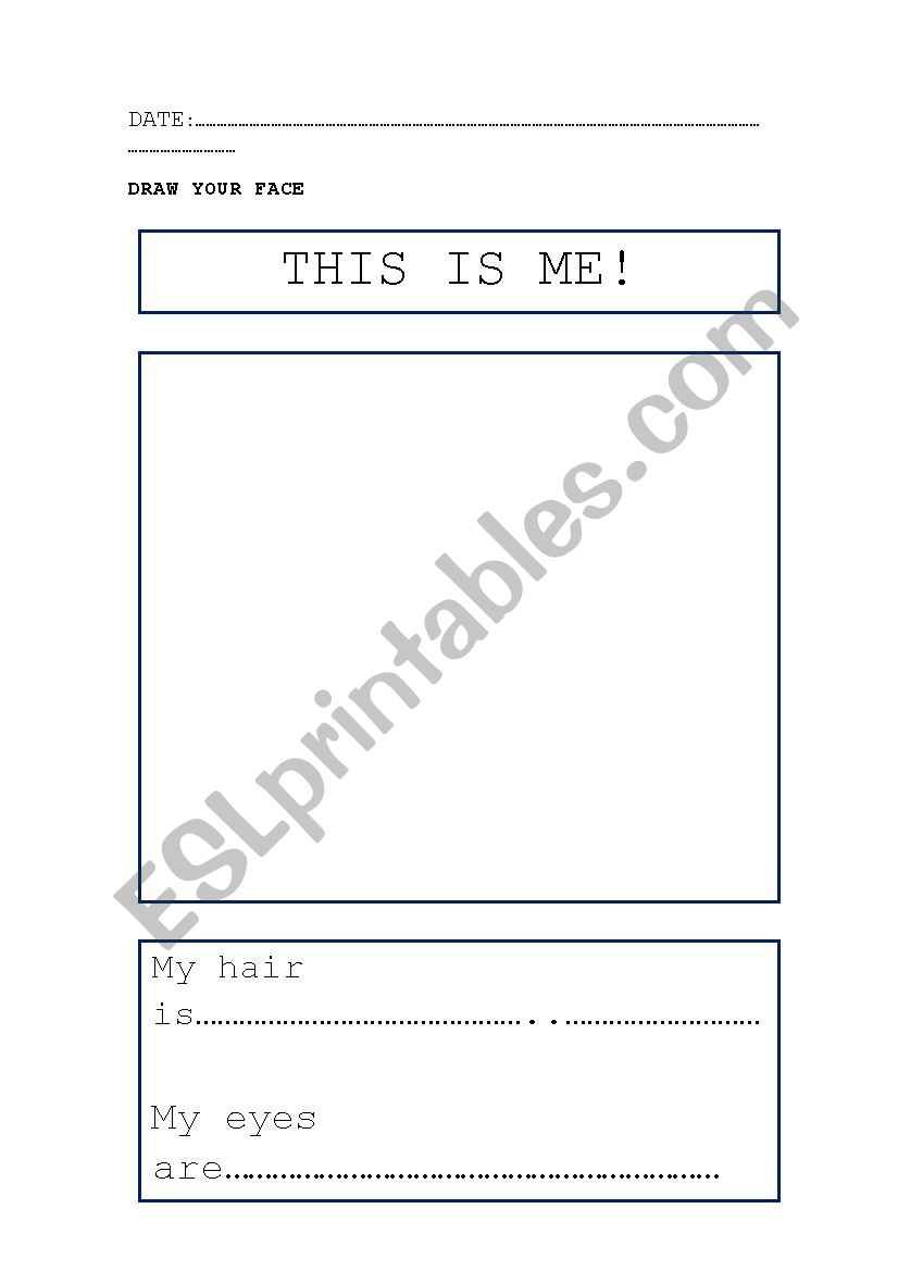 This is me-draw your face worksheet