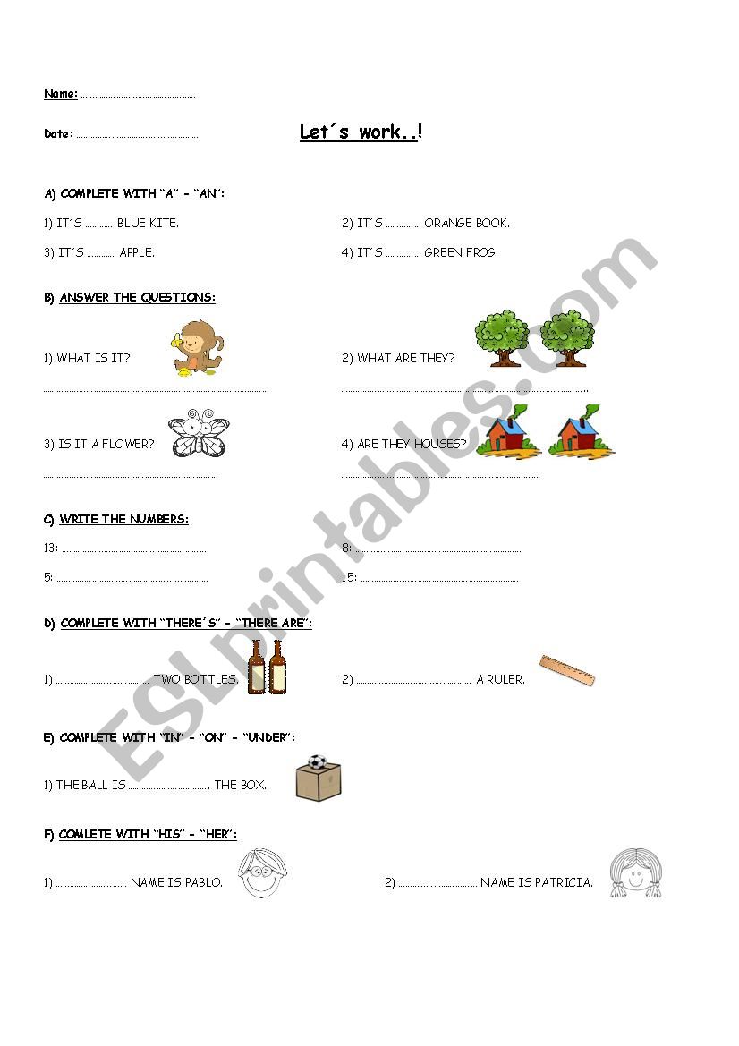 Childrens Activity worksheet