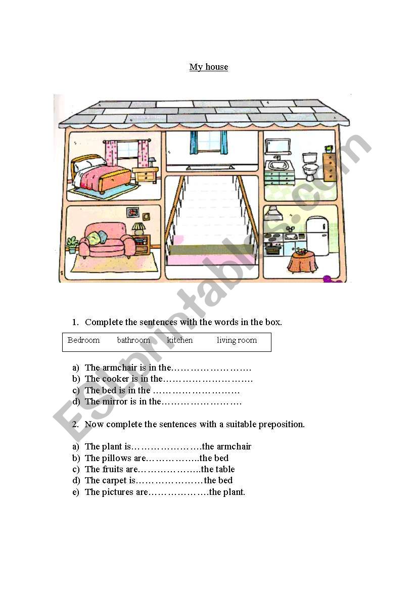 MY HOUSE worksheet