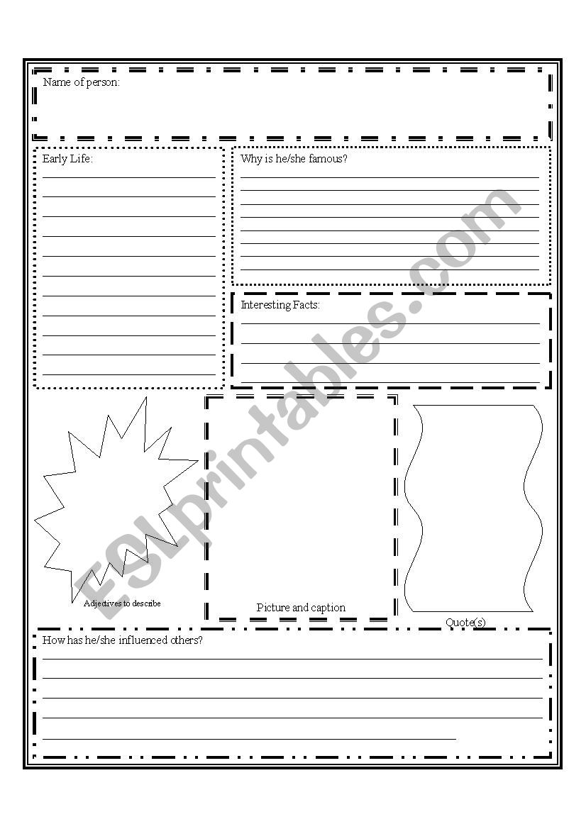 Biography worksheet