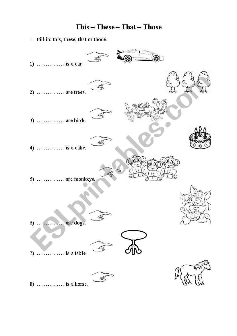 Demonstrative pronouns 1 - ESL worksheet by fox2013