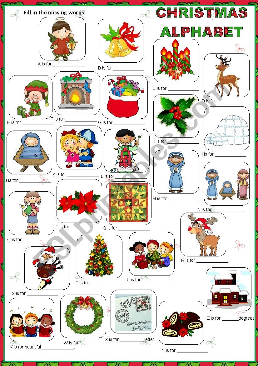 Christmas Alphabet Worksheet Kindergarten