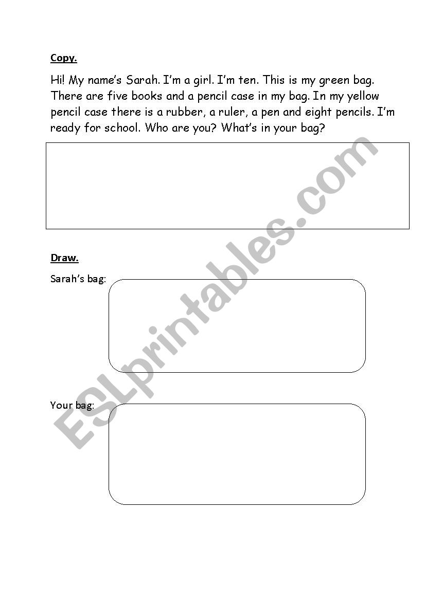 Copy and draw worksheet