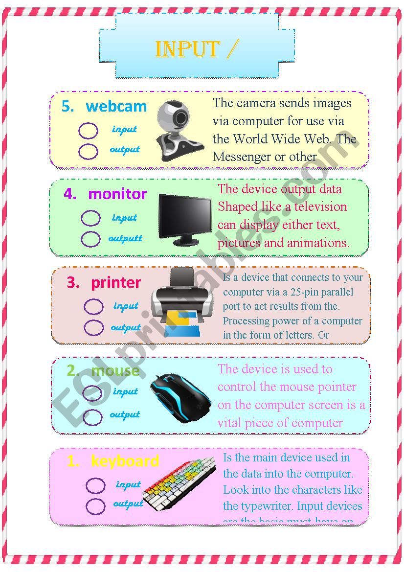 input/output worksheet